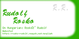 rudolf rosko business card